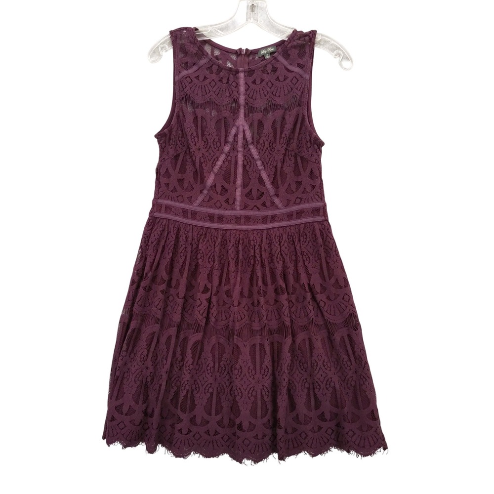 Lily Rose‎ Lace Dress Sleeveless Purple Size M Whimsigoth Witchy Party